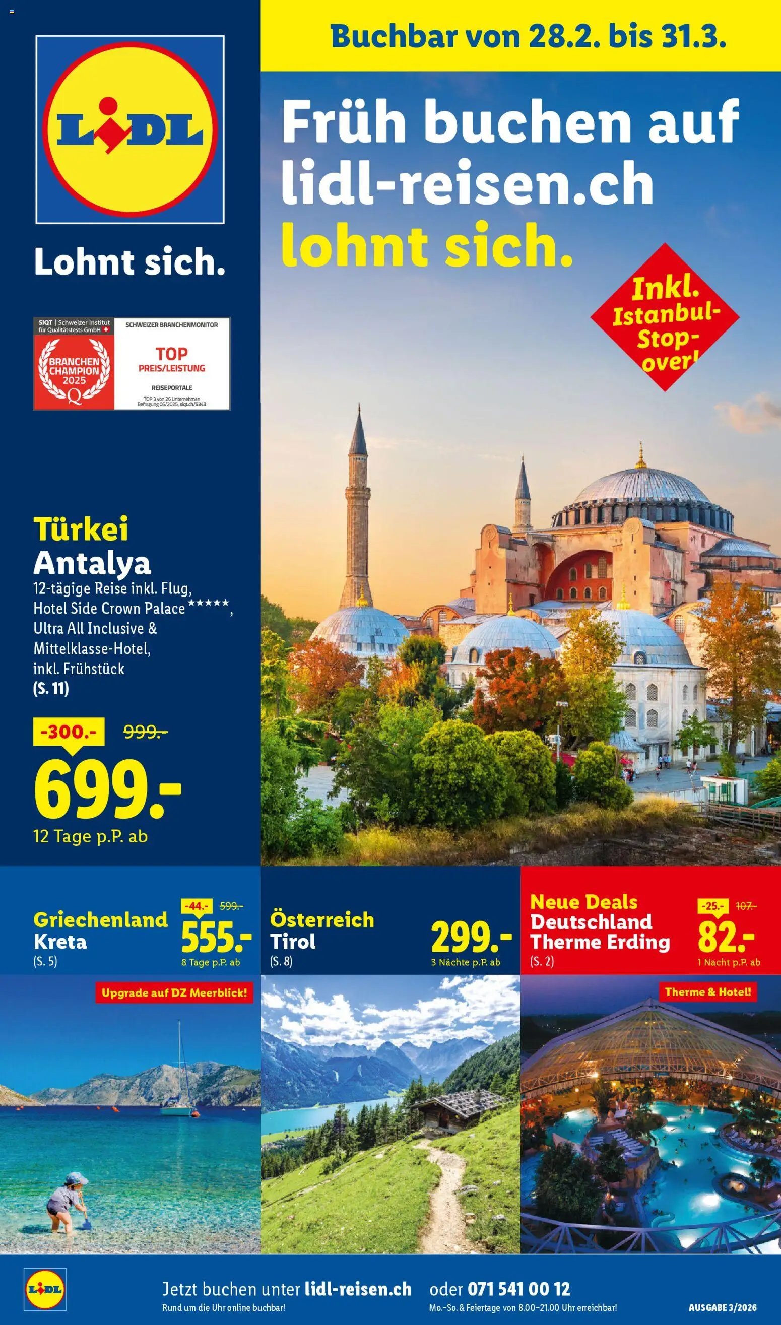 Vorschau des Merkblatts Lidl Aktionen Reisen März vom Shop Lidl gültig von 28.02.2026 bis 31.03.2026