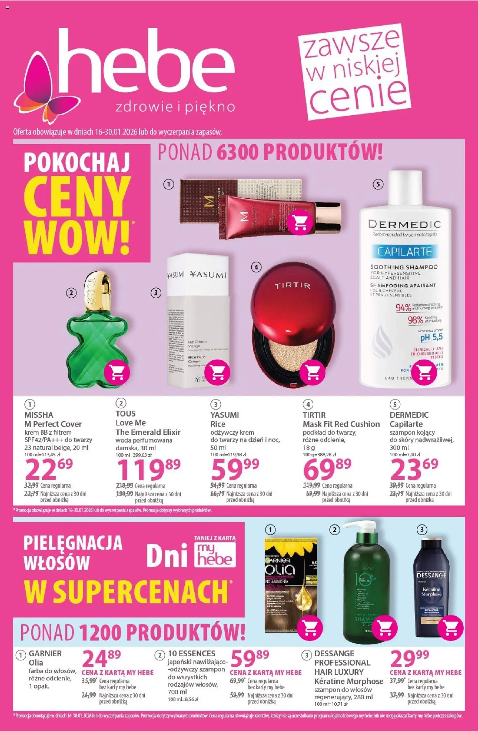Pogląd gazetki "Gazetka" ze sklepu Hebe ważnej od 16.01.2026 - Woda, Krem, Szampon do włosów, krem BB, Krem do twarzy, Karta, Szampon, Garnier