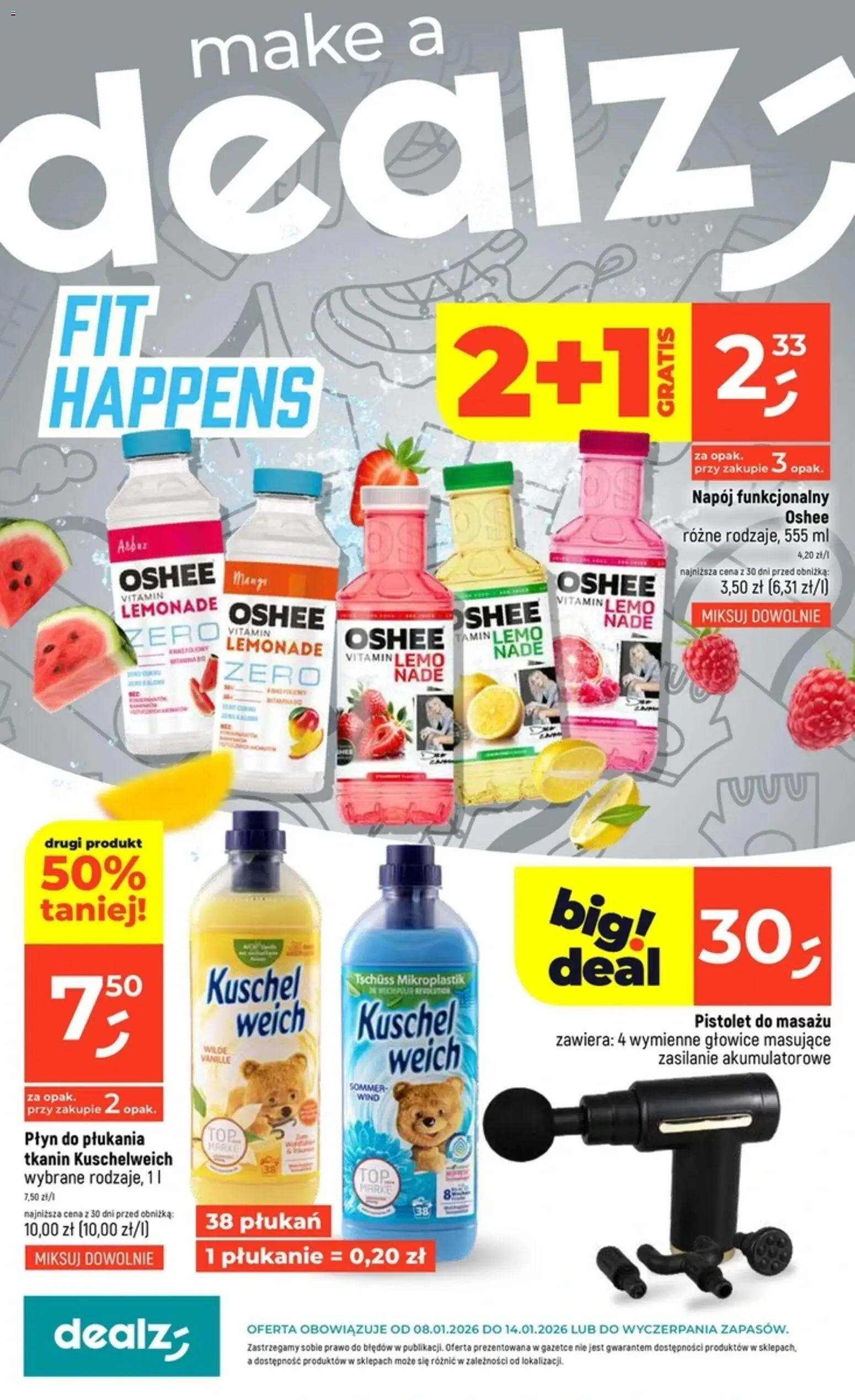 Pogląd gazetki "Gazetka" ze sklepu Dealz ważnej od 08.01.2026 - Oshee, Płyn do płukania, Płyn do płukania tkanin