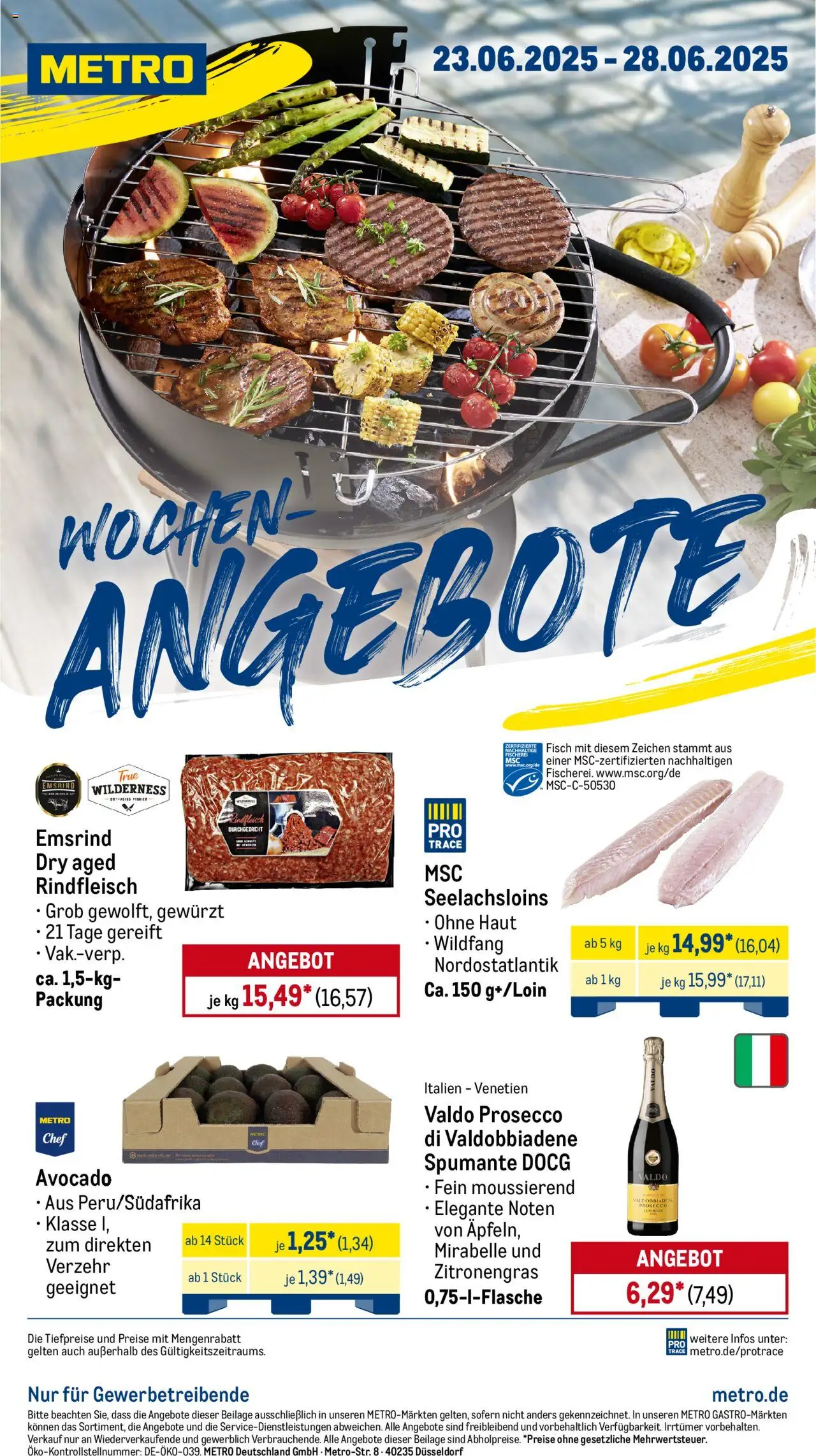 Metro Prospekt ab 23.06.2025 - Prospekt - Fisch, Avocado, Rindfleisch, Zitronengras, Prosecco