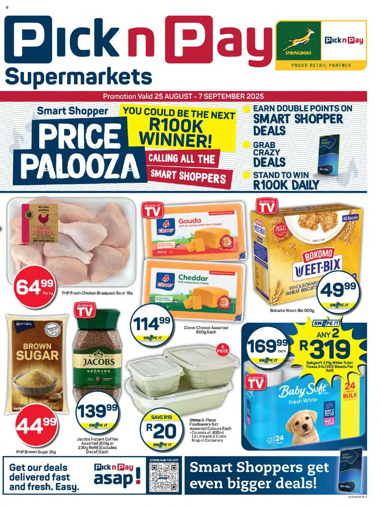 Pick n Pay Eastern Cape - Specials from 25/08 - 07/09/2025 > Promotions - Coffee, Chicken, Toilet, Cheese, Sugar, Instant coffee, Cheddar, Hard cheese