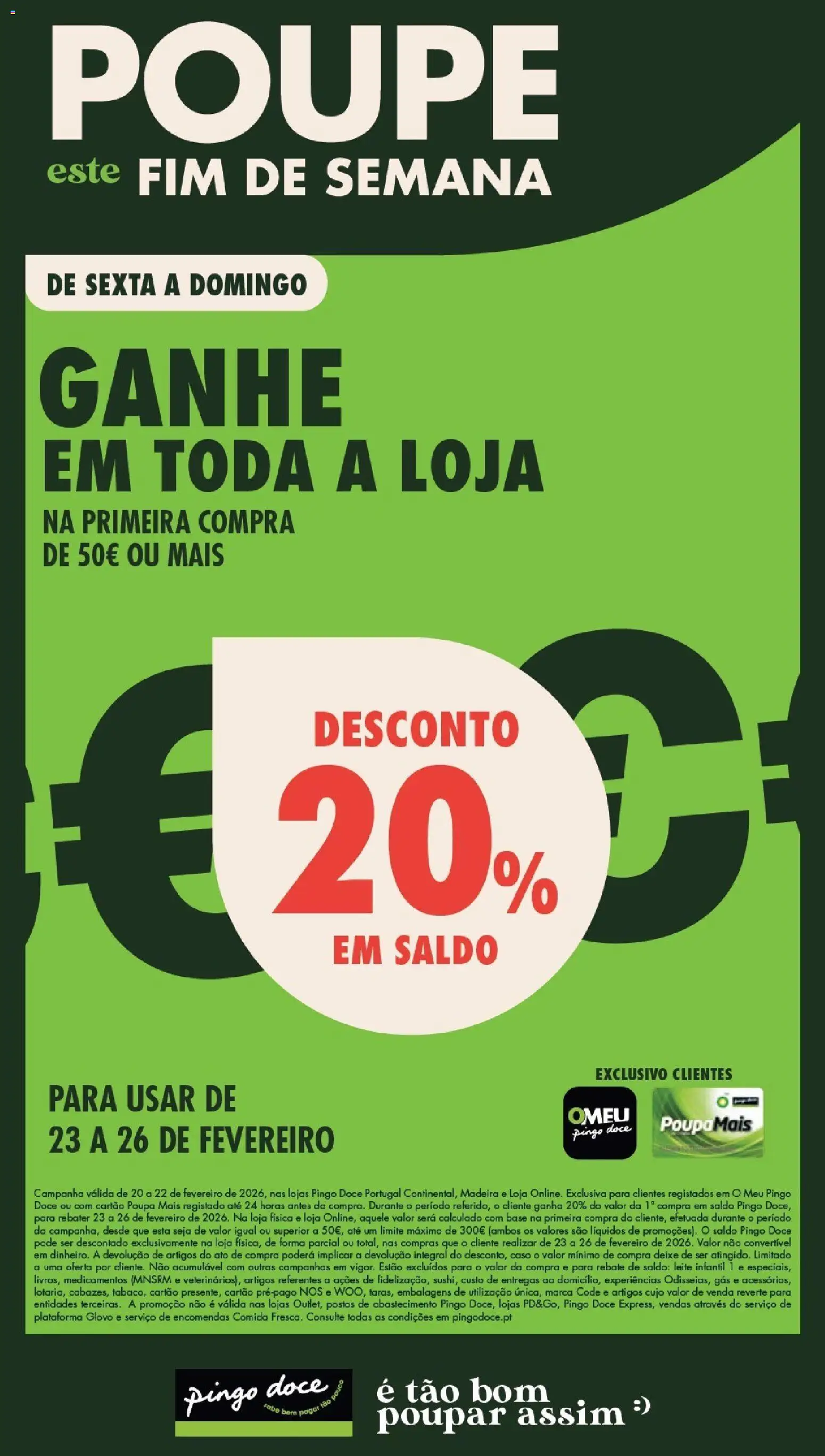 Pré-visualização do folheto da loja Pingo Doce válida a partir de 20/02/2026