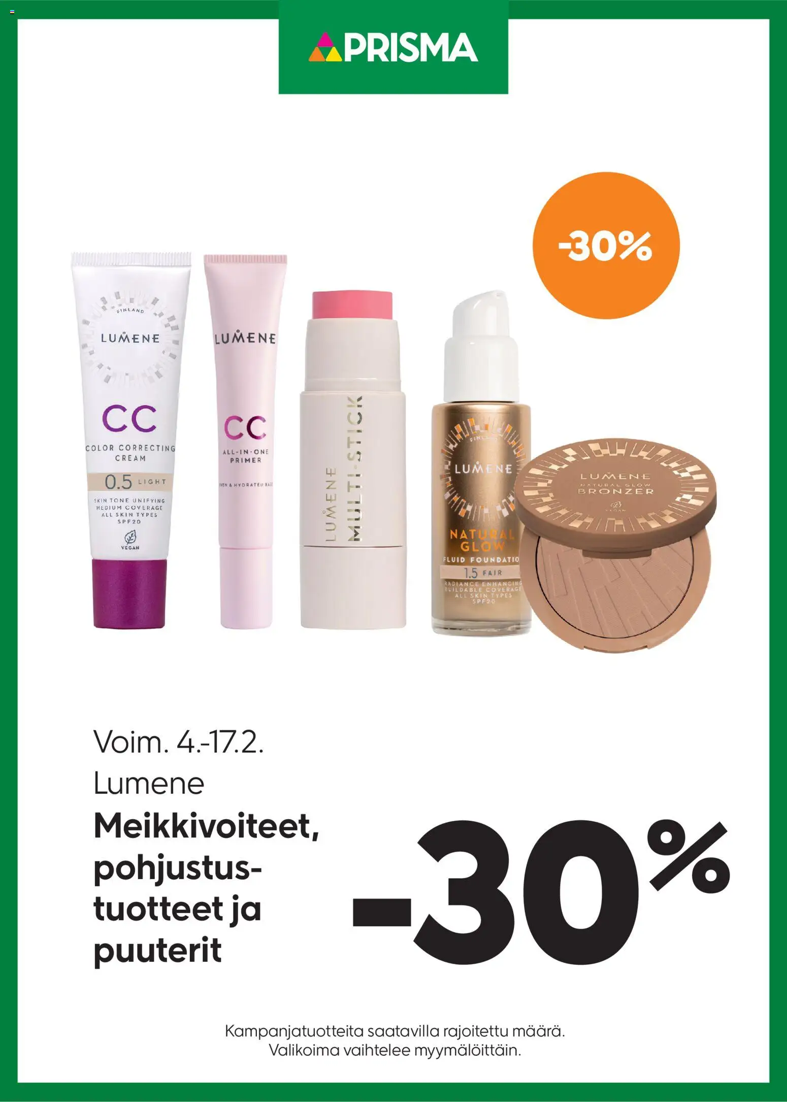 Kaupan Prisma Tarjoukset Lumene esikatselu, voimassa 04/02/2026