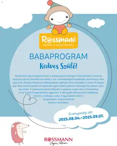 Rossmann - Babaprogram megtekintése, amely érvényes 2025.08.04.-től