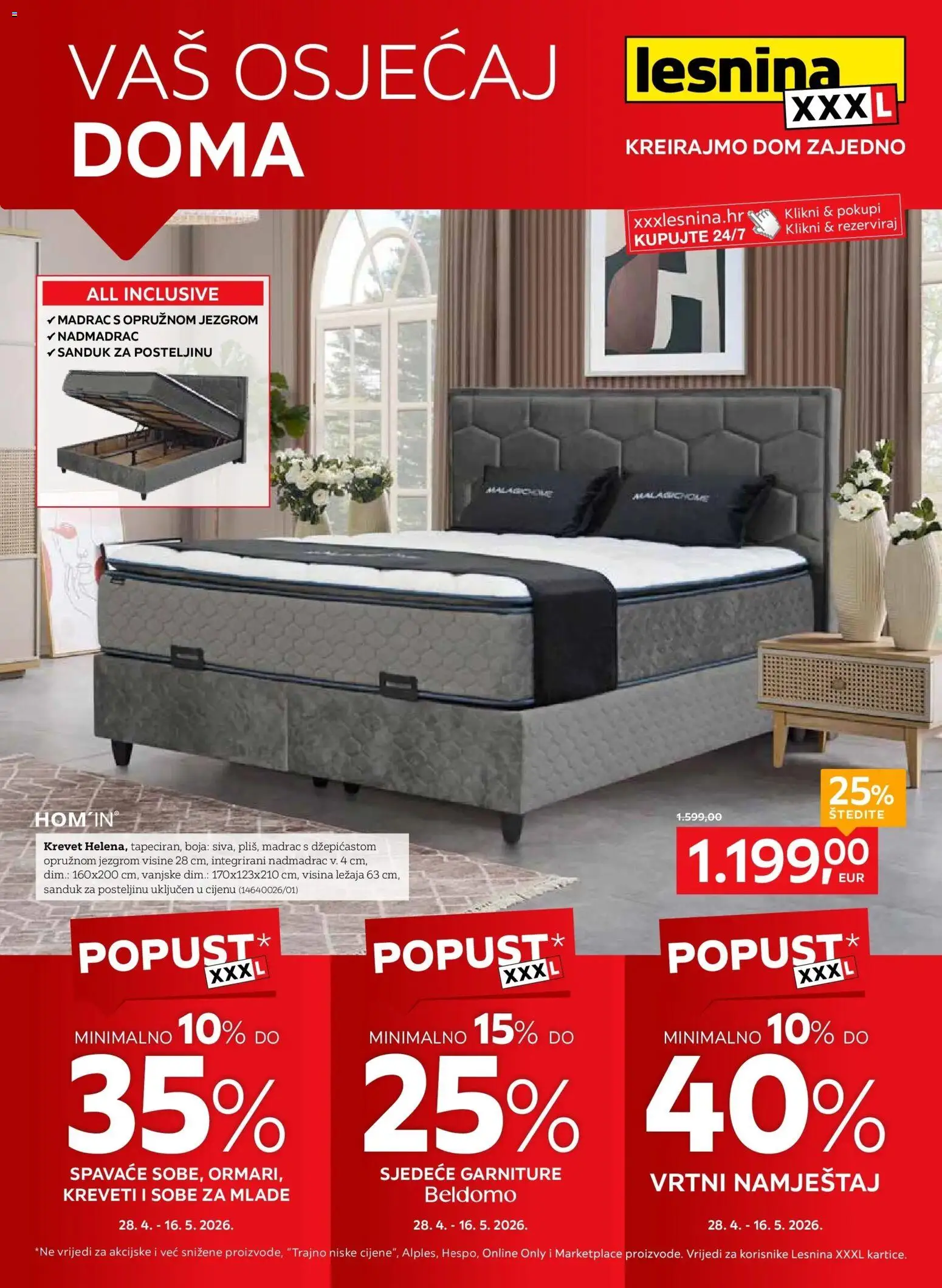 Pregled letka Lesnina XXXL: Vas osjecaj doma katalog do 29.05.2026 trgovine Lesnina vrijedi od 27.04.2026