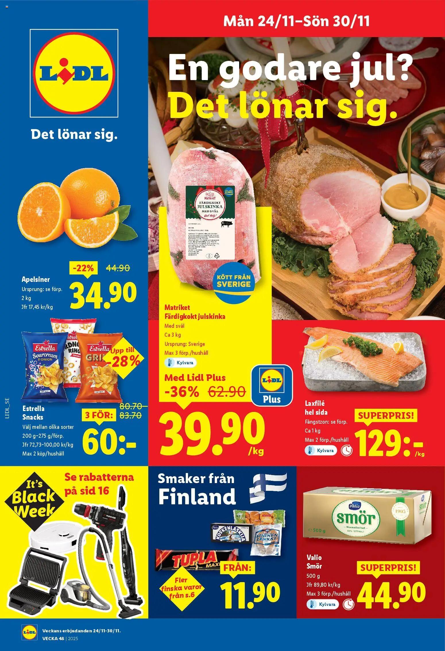 Förhandsgranska reklamblad Black Friday från butik Lidl gäller från 24/11/2025