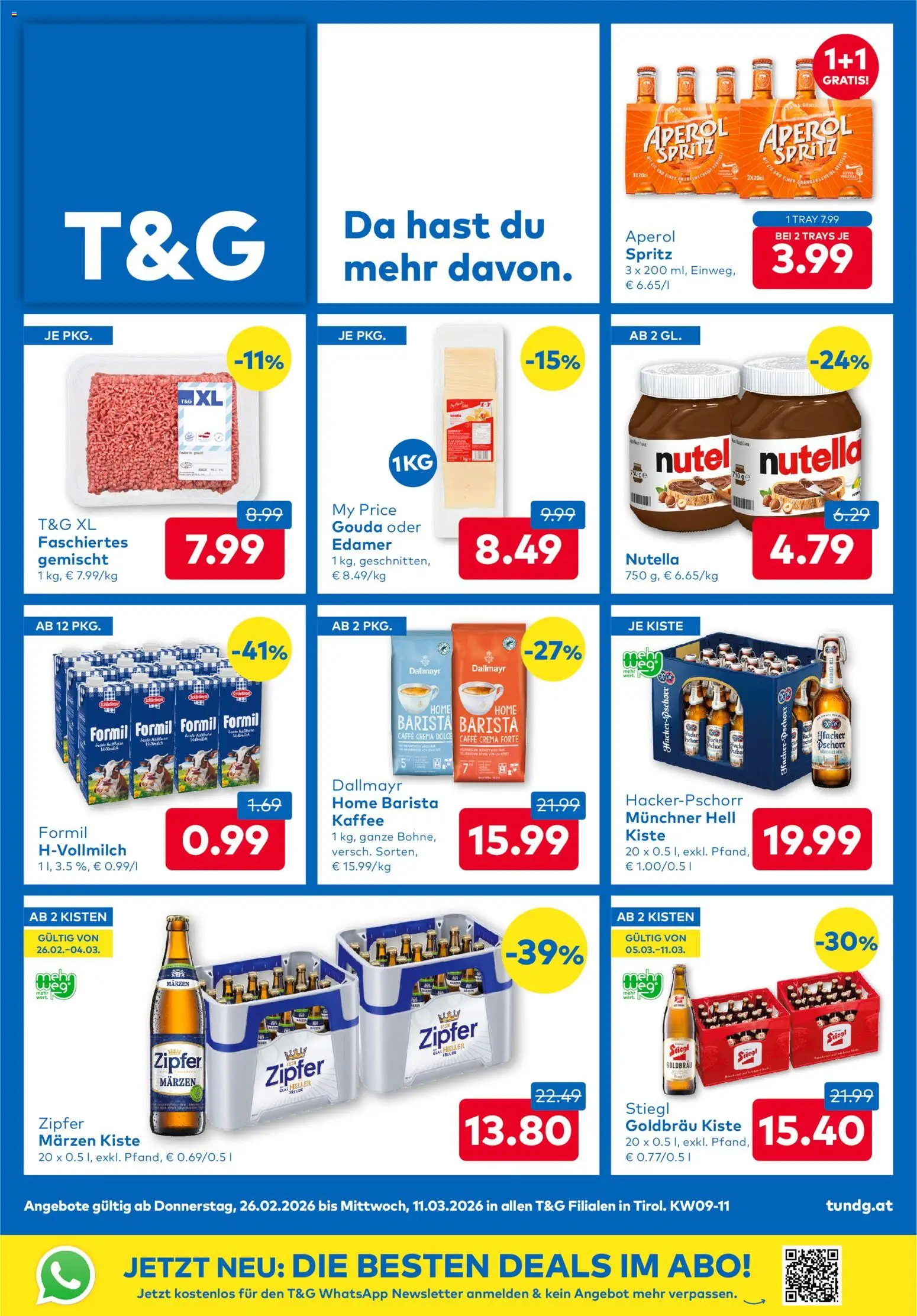 Vorschau der Angebote: T&G Flugblatt gültig ab 26.02.2026 - Eis, Kaffee, Aperol, Nutella