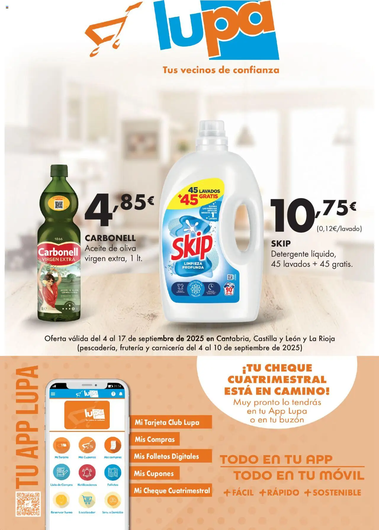 Lupa Supermercados Folleto > 04/09 - 17/09/2025 > Ofertas