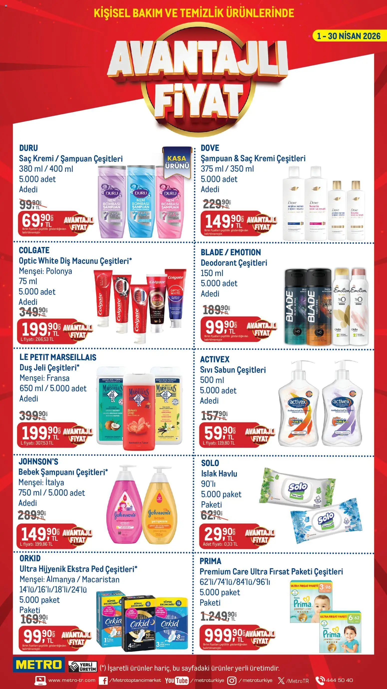 Metro Metro - Temizlik | Kişisel bakım 01.04.2026 - Broşürünün önizlemesi