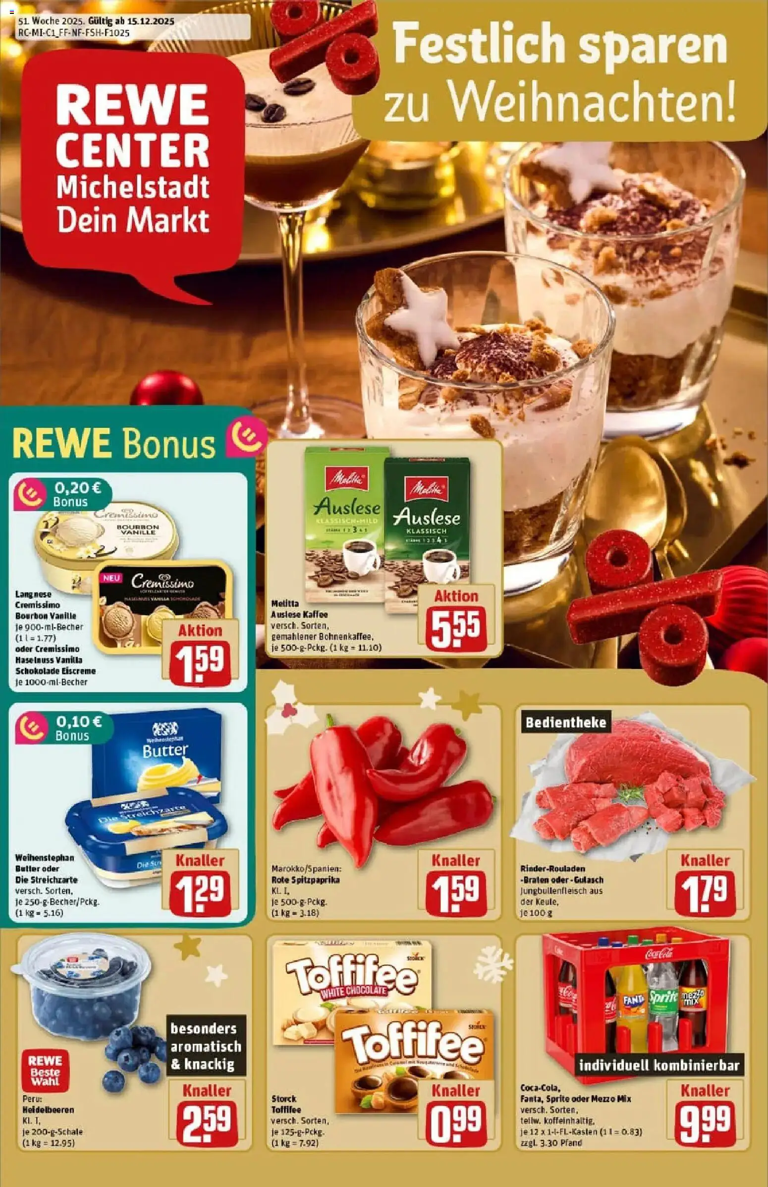 Vorschau von dem Prospekt des Geschäftes Rewe, gültig ab dem 15.12.2025