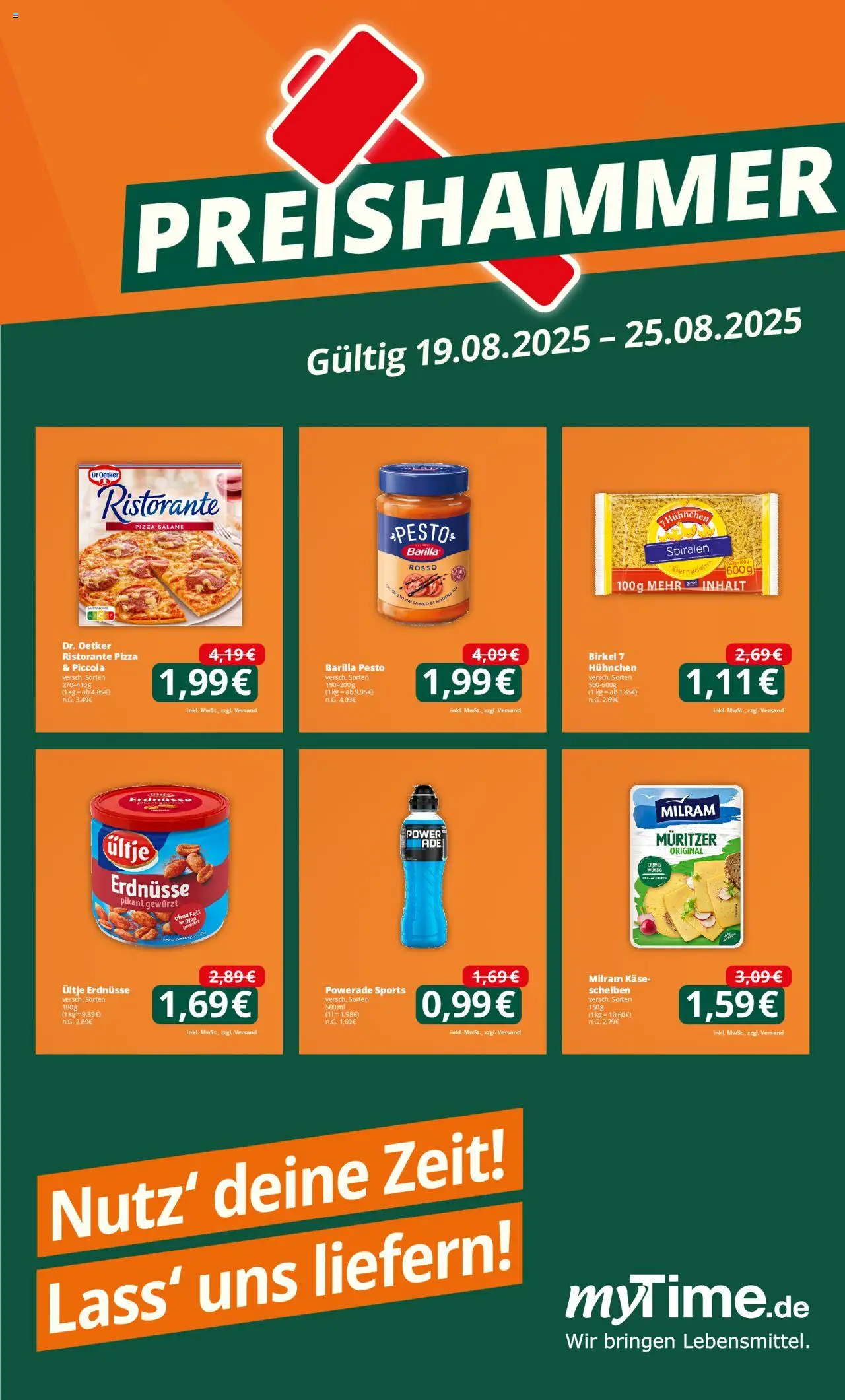 Famila Nordwest Preishammer (vom 19.08.2025 - 25.08.2025) - Pizza, Powerade, Ristorante, Erdnüsse, Barilla, Barilla pesto, Milram, Ultje erdnusse