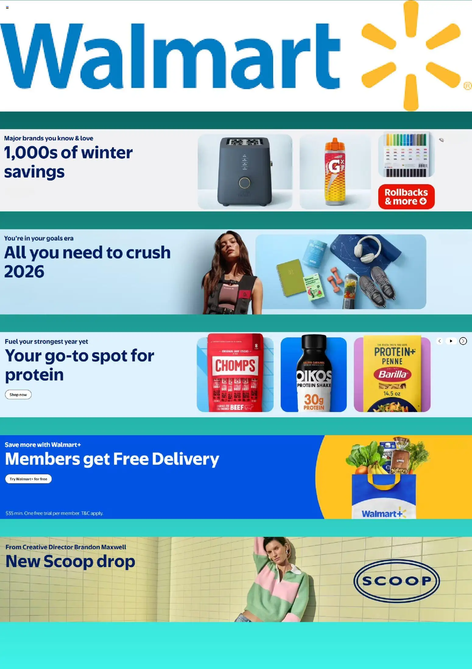 Preview of Walmart Catalogue valid 09/01/2026 - Pasta, Protein, Beef, Barilla