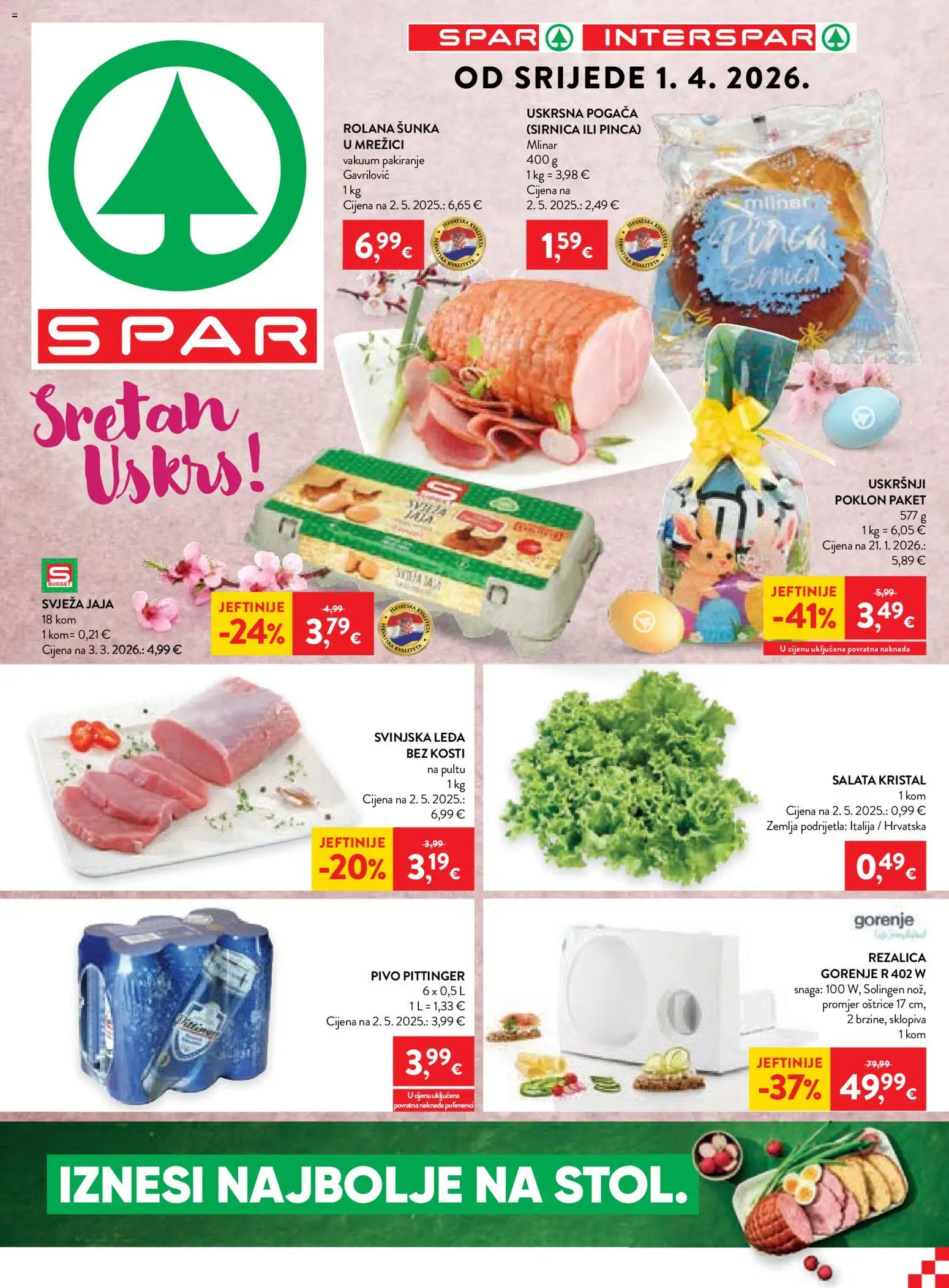 Pregled letka Spar Katalog trgovine Spar vrijedi od 01.04.2026