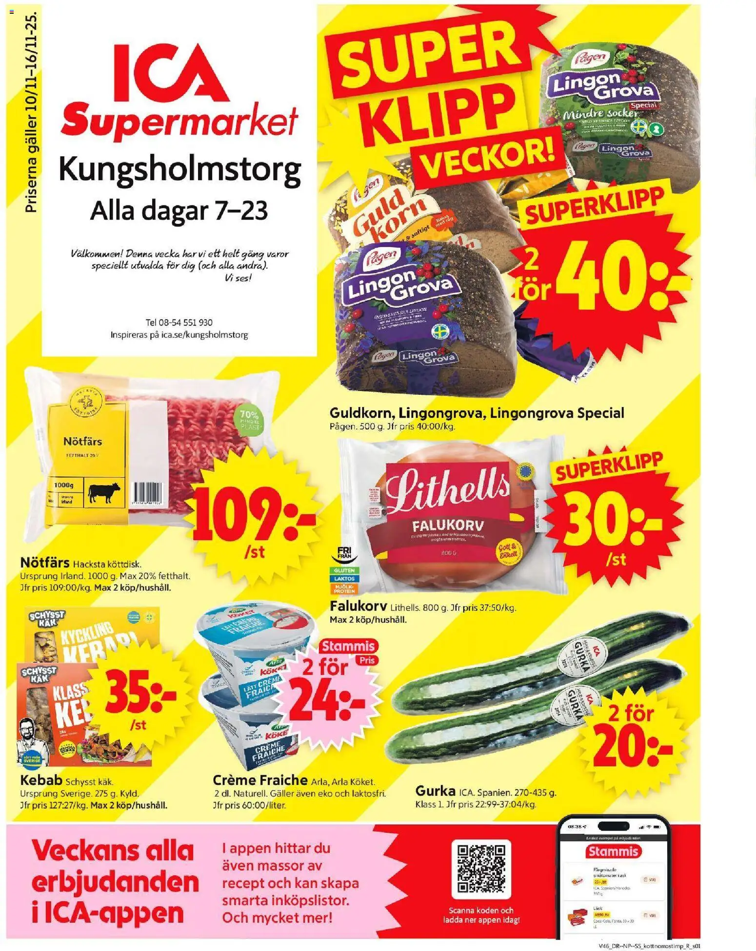 Förhandsgranska reklamblad Stockholm från butik ICA Supermarket gäller från 10/11/2025