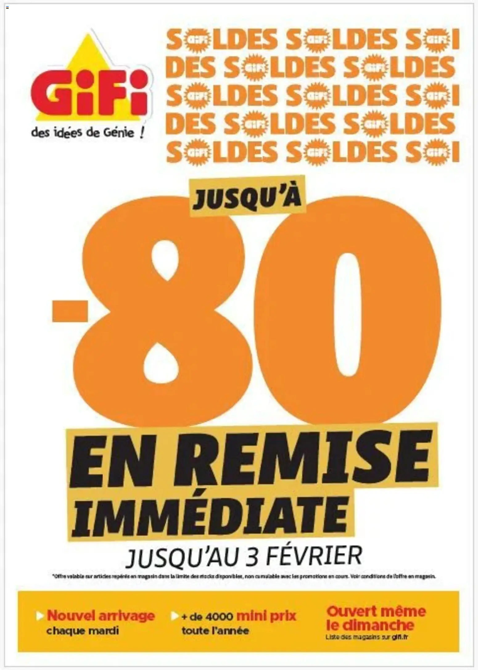 Prévisualisation de Soldes du magasin GiFi formulaire valide 07/01/2026