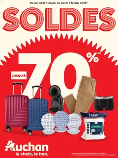 Voorbeeld van Soldes : jusqu'à -70% ! van winkel Auchan geldig vanaf 07/01/2026