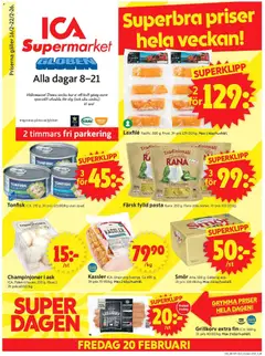 Förhandsgranska reklamblad Stockholm Globen från butik ICA Supermarket gäller från 16/02/2026