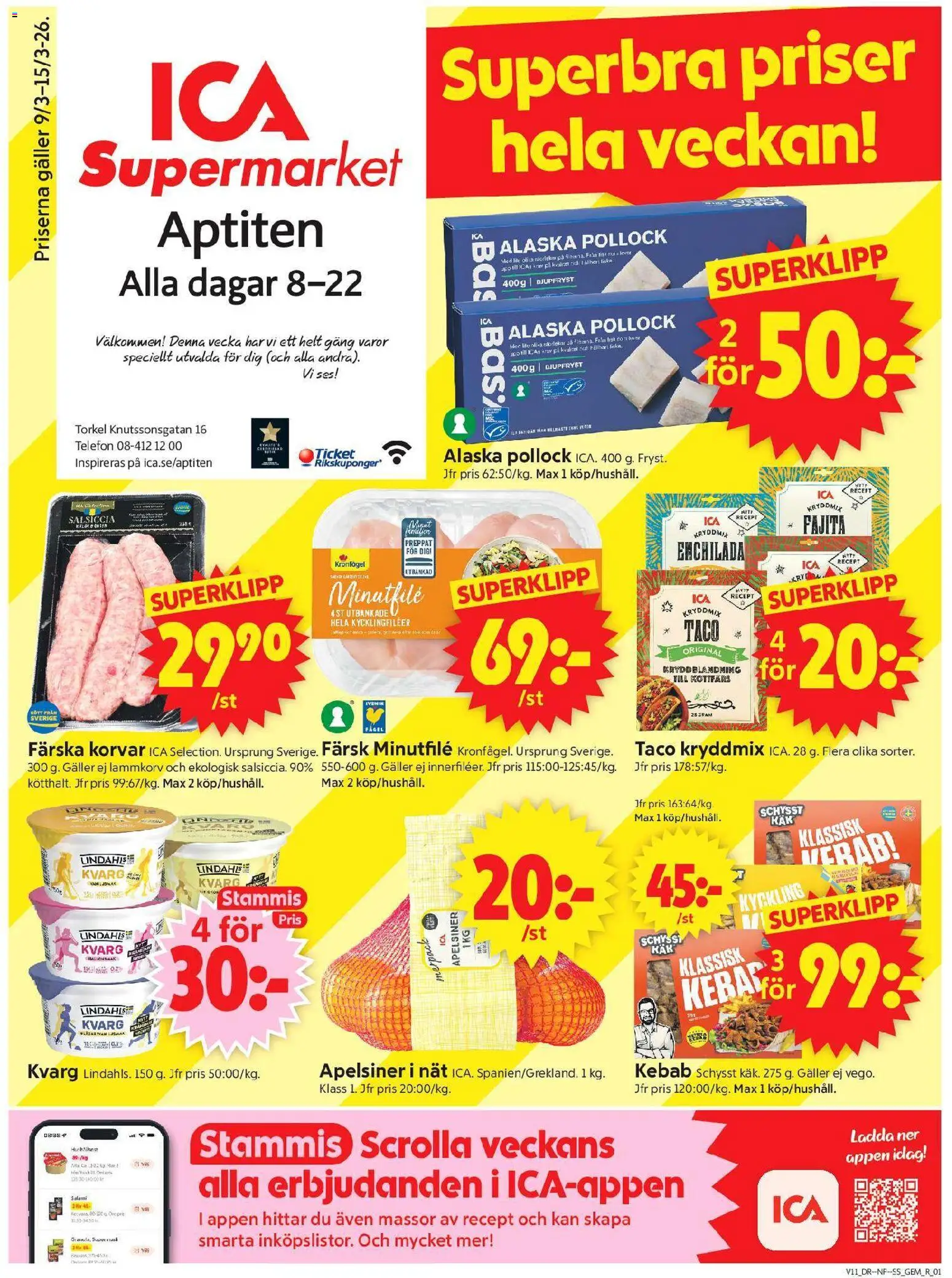 Förhandsgranska reklamblad ICA Supermarket erbjudanden från butik ICA Supermarket gäller från 09/03/2026