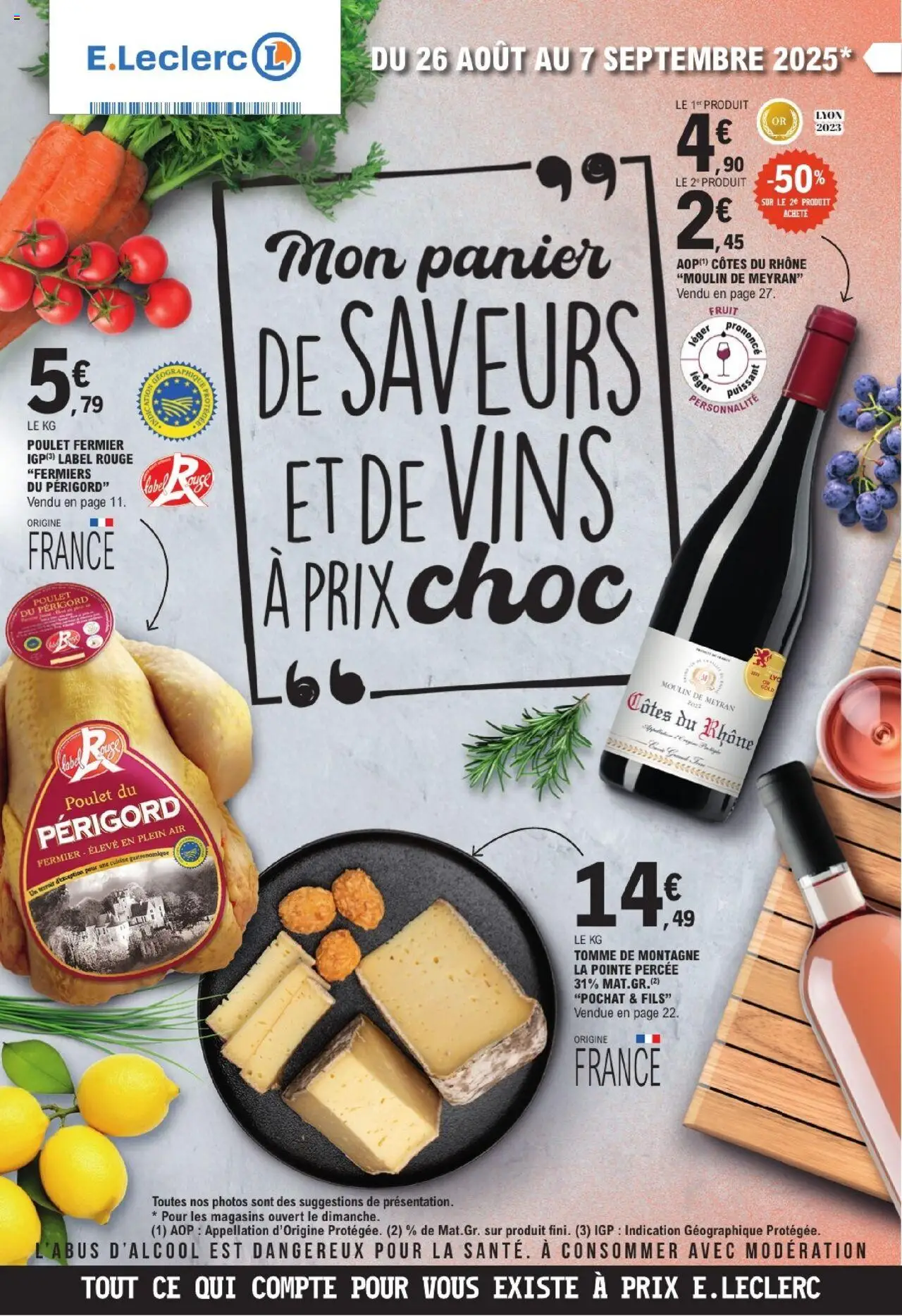  Catalogue de saveurs et de vins à prix choc | Bobigny de la boutique E.Leclerc valable du 26/08/2025 - Page numéro 1