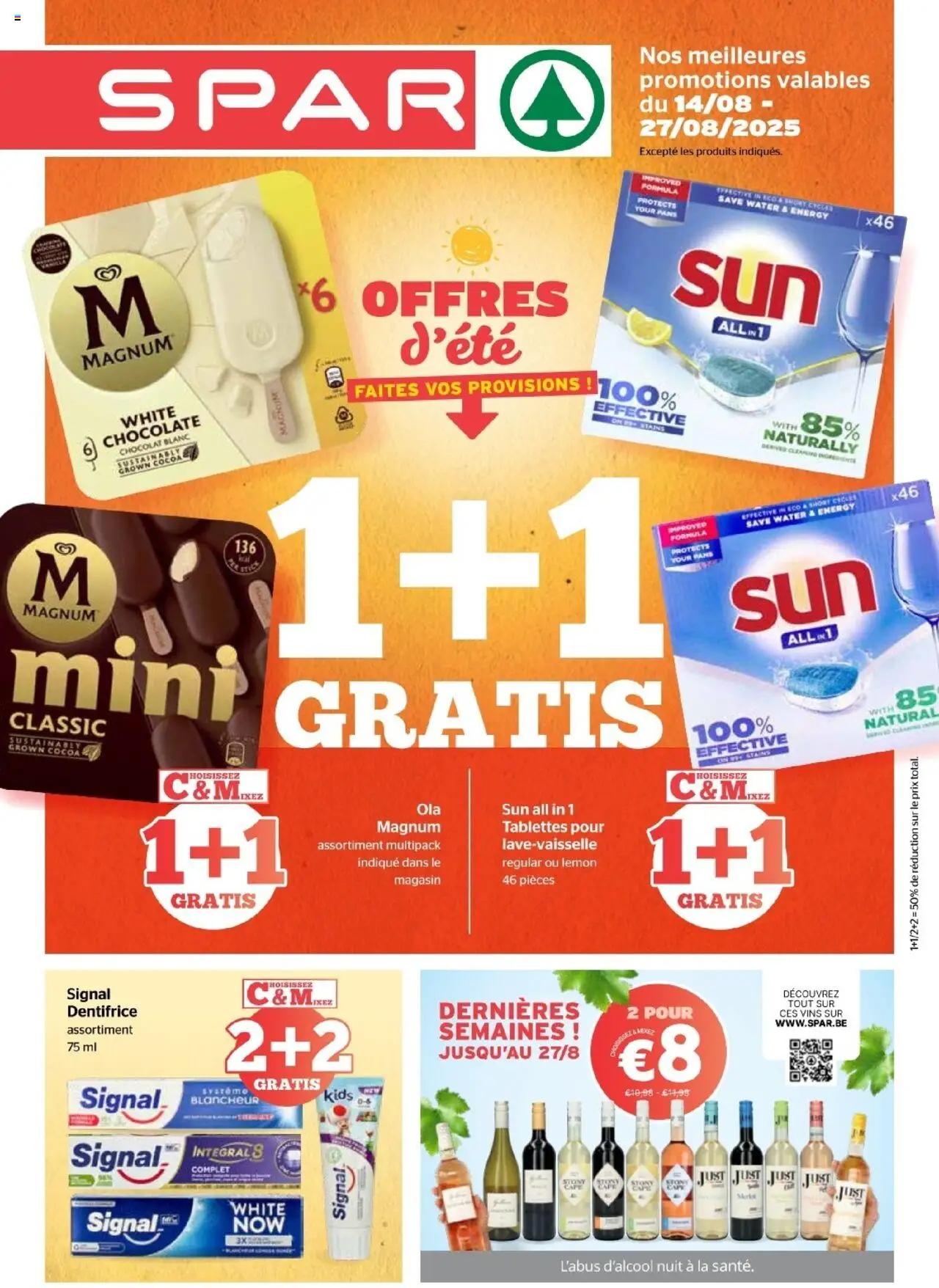 Spar shop Publicité semaine 33 - 34 geldig vanaf 14/08/2025 - Paginanummer 1