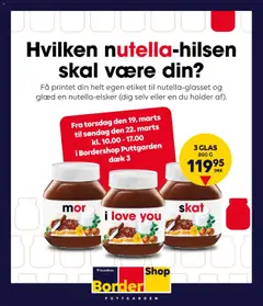 Eksempel på tilbudsavis Bordershop - Print din egen nutella-hilsen fra butik Bordershop gyldig fra 19/03/2026
