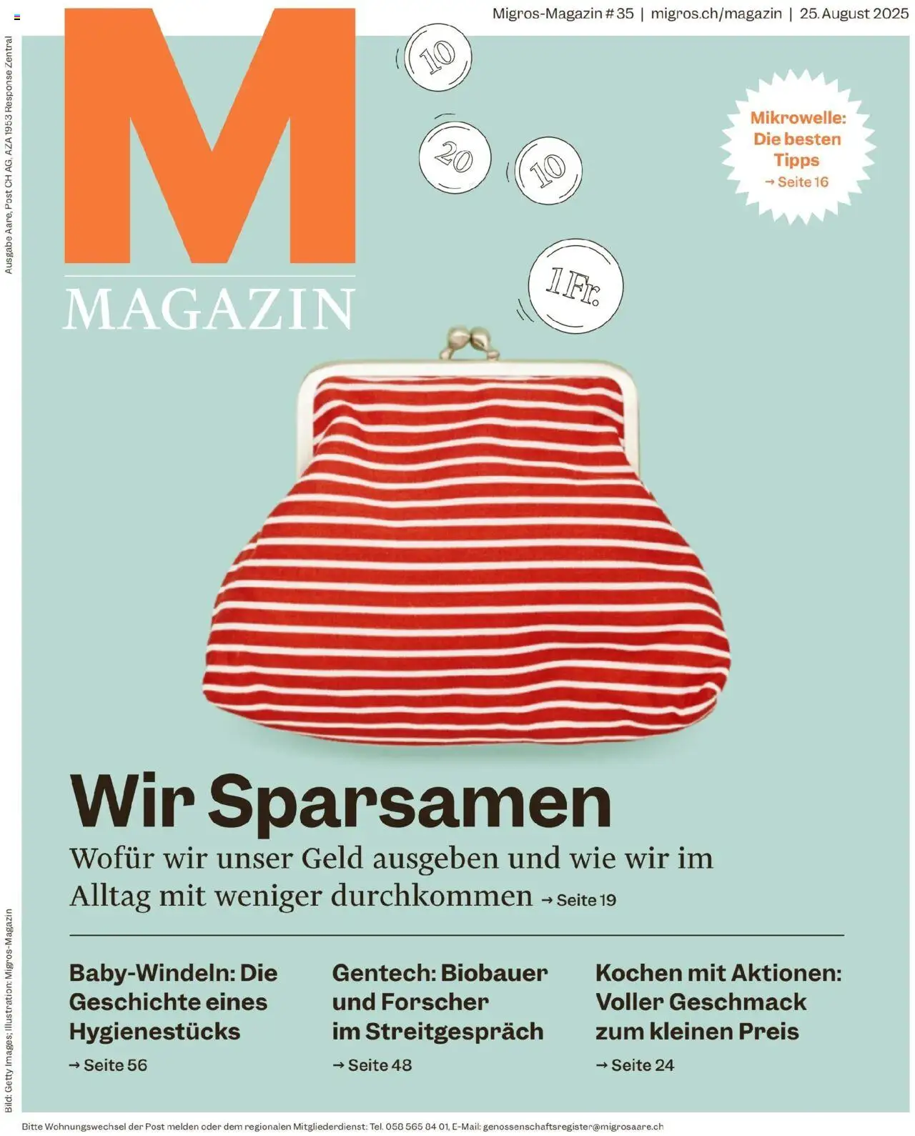Migros Magazin ab 25.08.2025 - Seitennummer 1