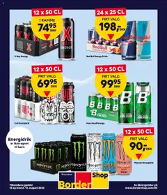 Eksempel på tilbudsavis Energidrik - skarpe priser over grænsen fra butik Bordershop gyldig fra 07/07/2025