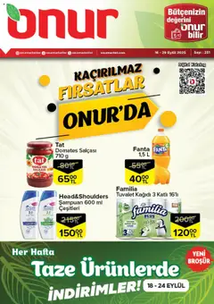 Onur Market Katalog - İstanbul 16.09.2025 - Broşürünün önizlemesi