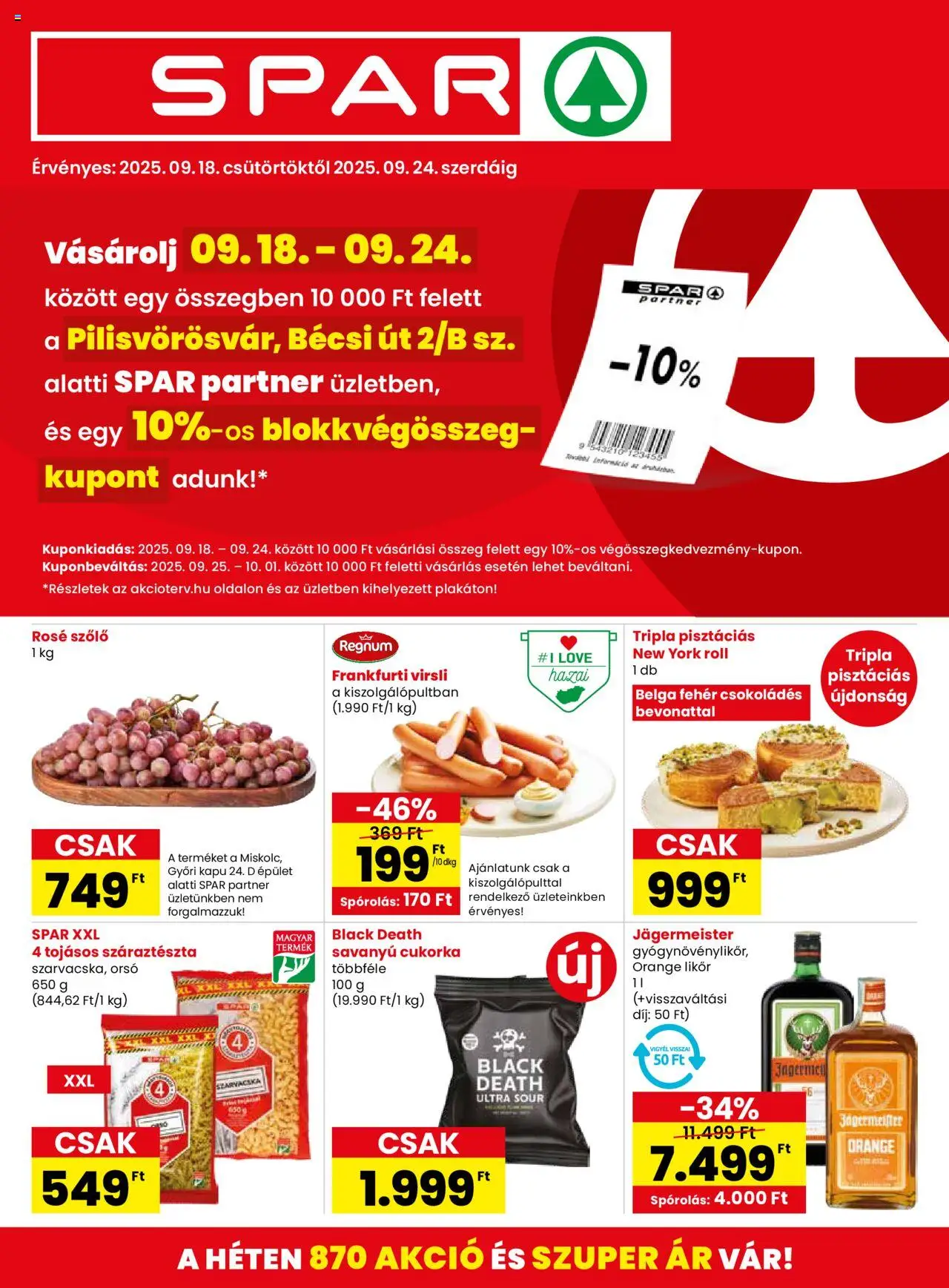 Spar aktuális szórólap, érvényes 2025.09.18.-től - 1 oldal