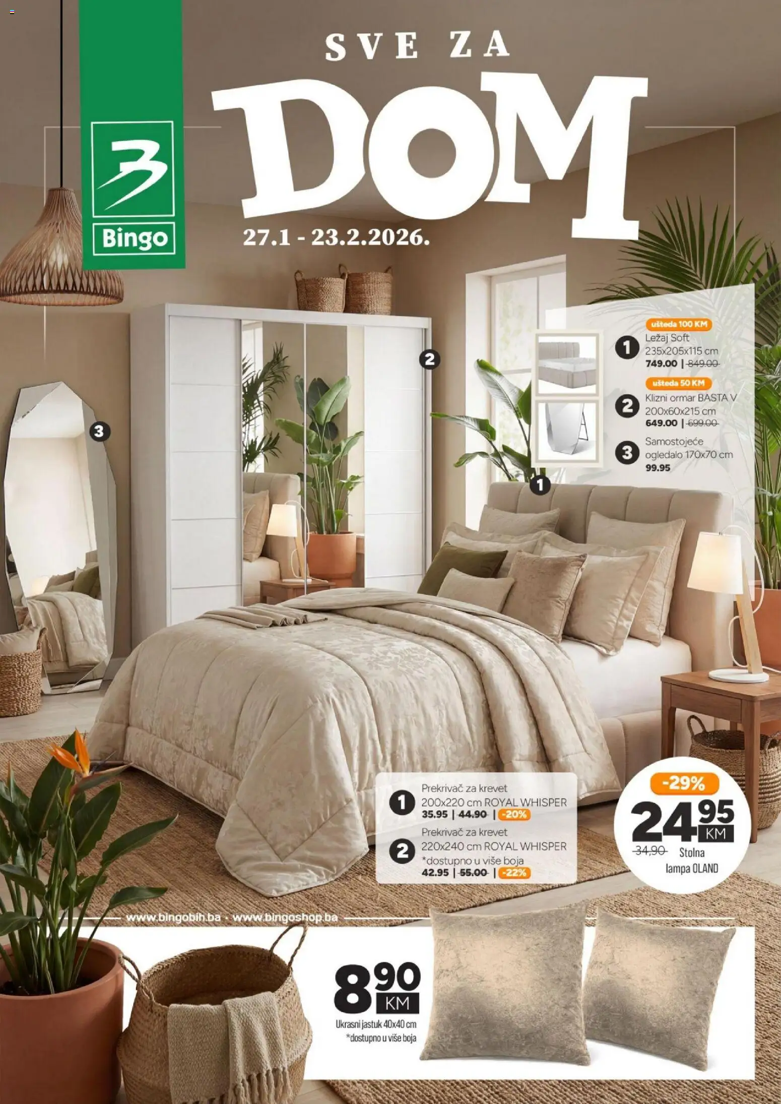 Pregled letka Sve za dom trgovine Bingo vrijedi od 27.01.2026.