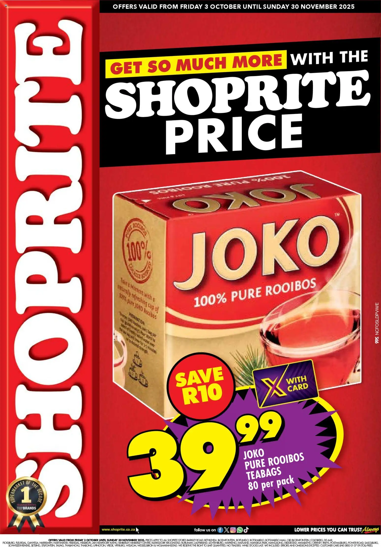 Shoprite Northern Cape - Shoprite Price Joko Savings 03/10 - 30/11/2025 >> Catalogue