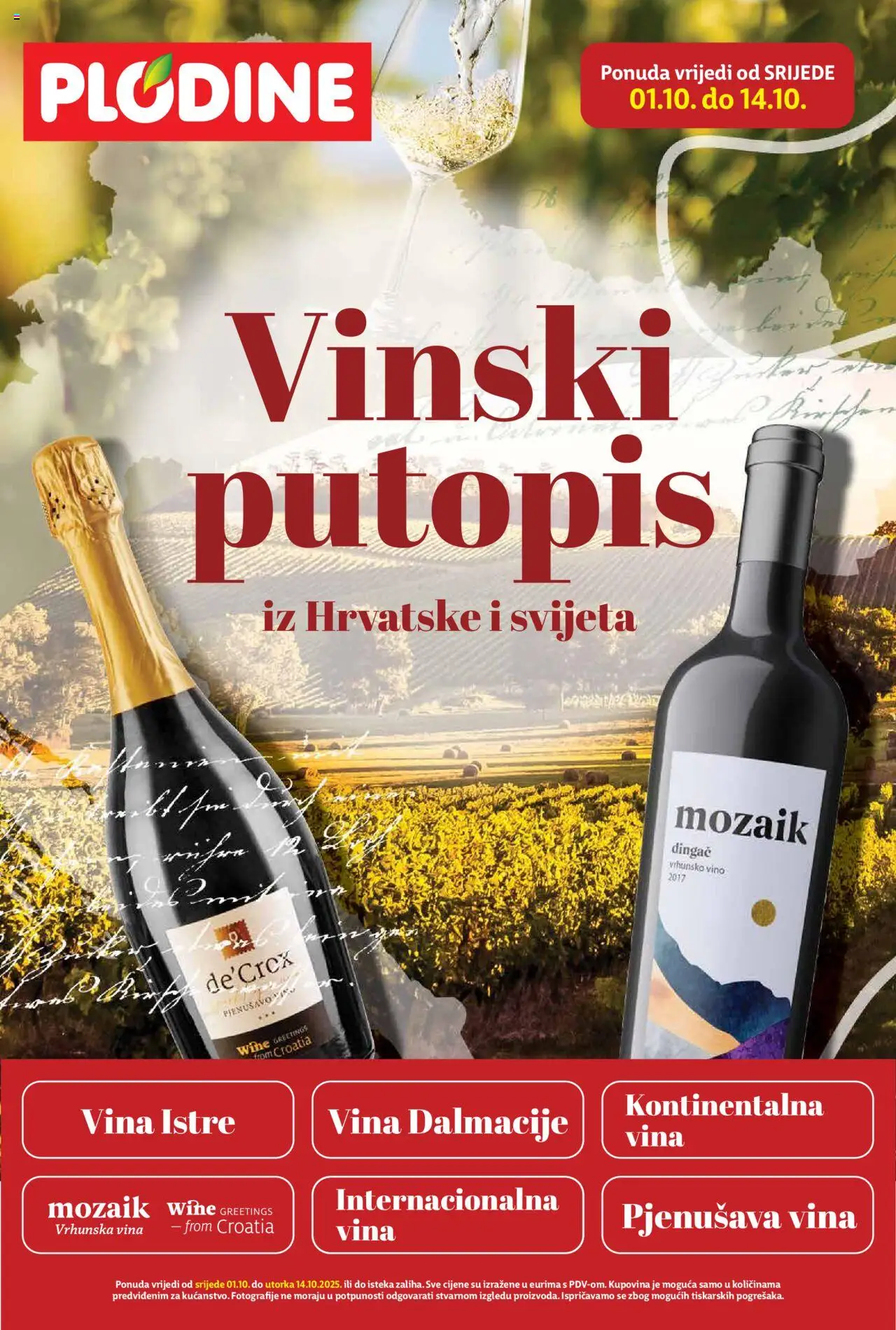 Plodine aktualni Vinski Putopis vrijedi od 01.10.2025 - tjedna akcija broj stranice 1