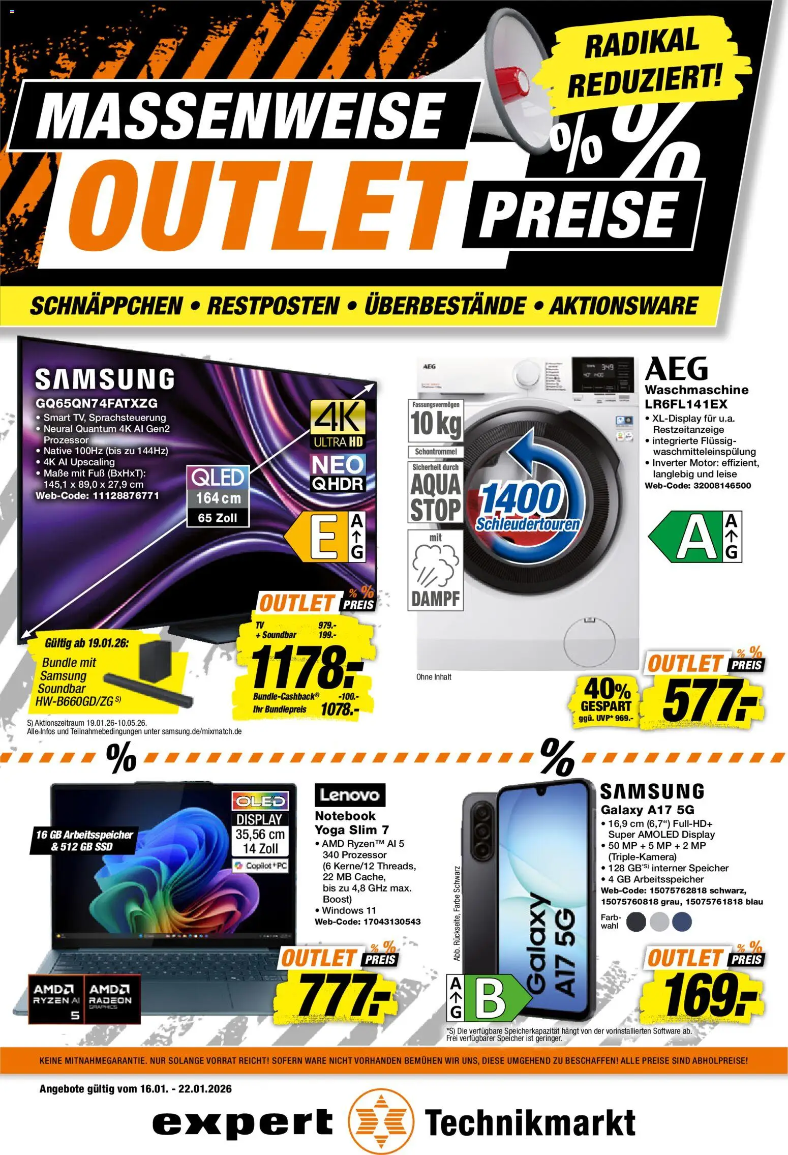 Vorschau von dem Prospekt des Geschäftes Expert, gültig ab dem 16.01.2026 - Samsung, Waschmaschine, Lenovo, PC, Notebook, Soundbar