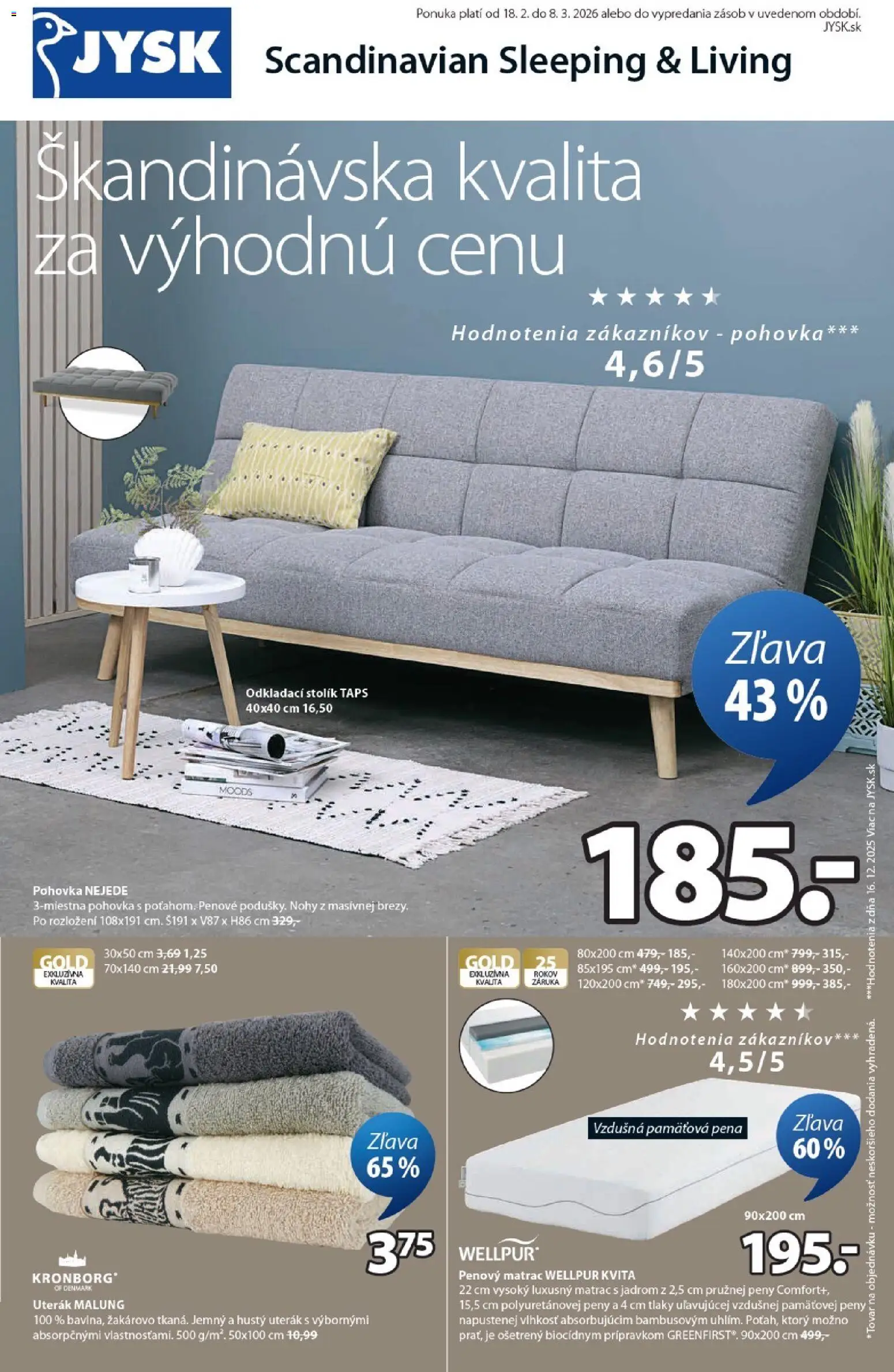 Náhľad JYSK letáku platného od 18.02.2026