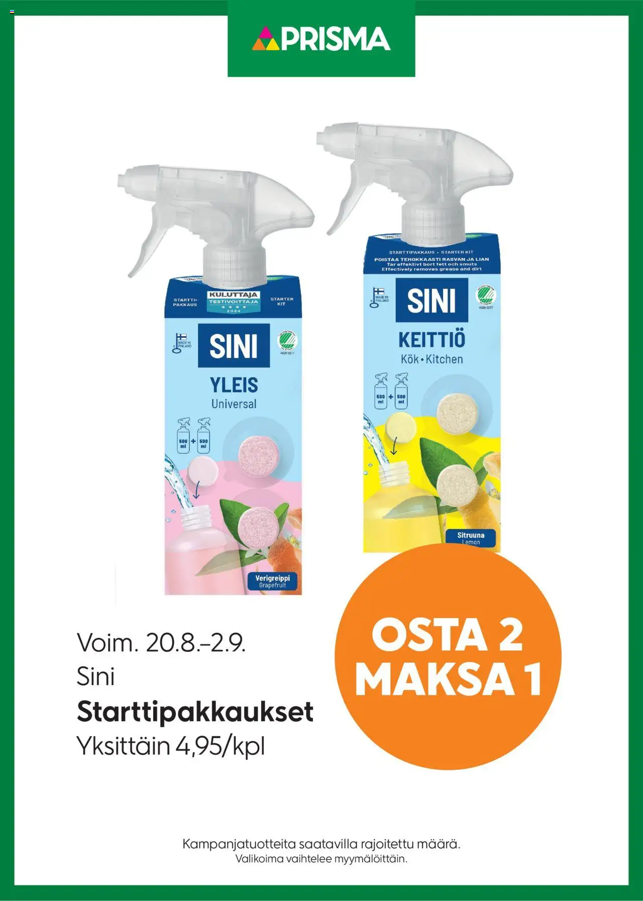 Prisma-kaupan Tarjoukset Sini voimassa 20/08/2025 - Sivulla 1