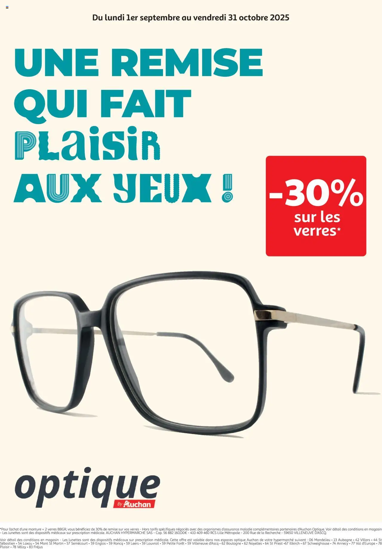Une remise qui fait plaisir aux yeux ! de la boutique Auchan valable du 01/09/2025 - Page numéro 1