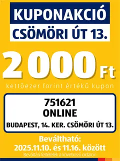 Aldi - Kupón Akció | Budapest megtekintése, amely érvényes 2025.11.10.-től