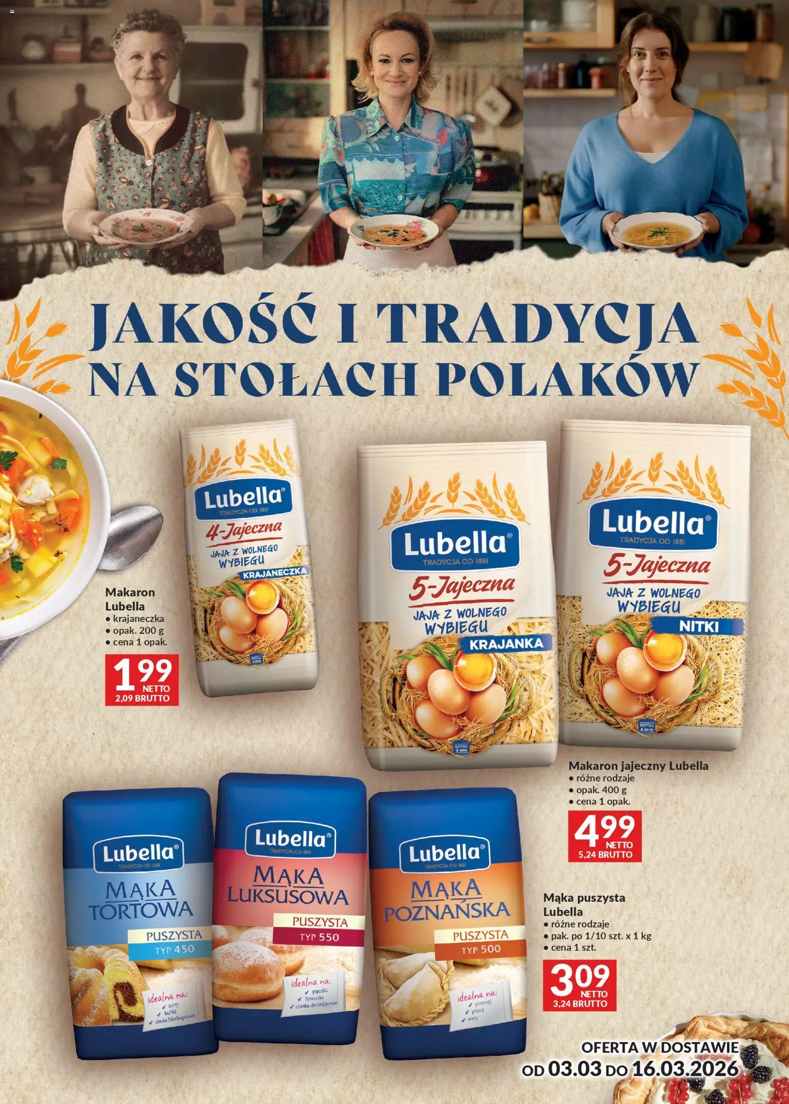 Pogląd gazetki "Makro gazetka - Lubella" ze sklepu Makro ważnej od 03.03.2026 - Pierogi, Makaron, Pączki, Mąka, Jaja, Mąka tortowa, Sosy, Makaron jajeczny