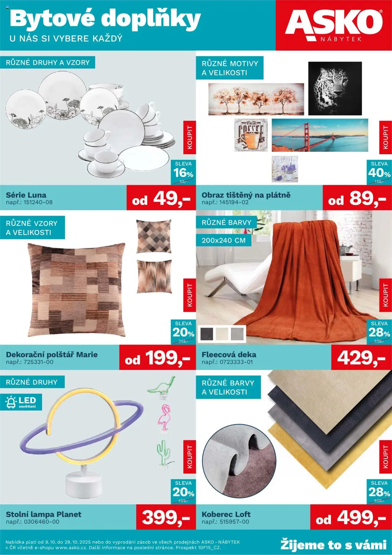  ASKO nábytek Leták - Bytové doplňky za skvělé ceny (09.10.2025 - 29.10.2025)