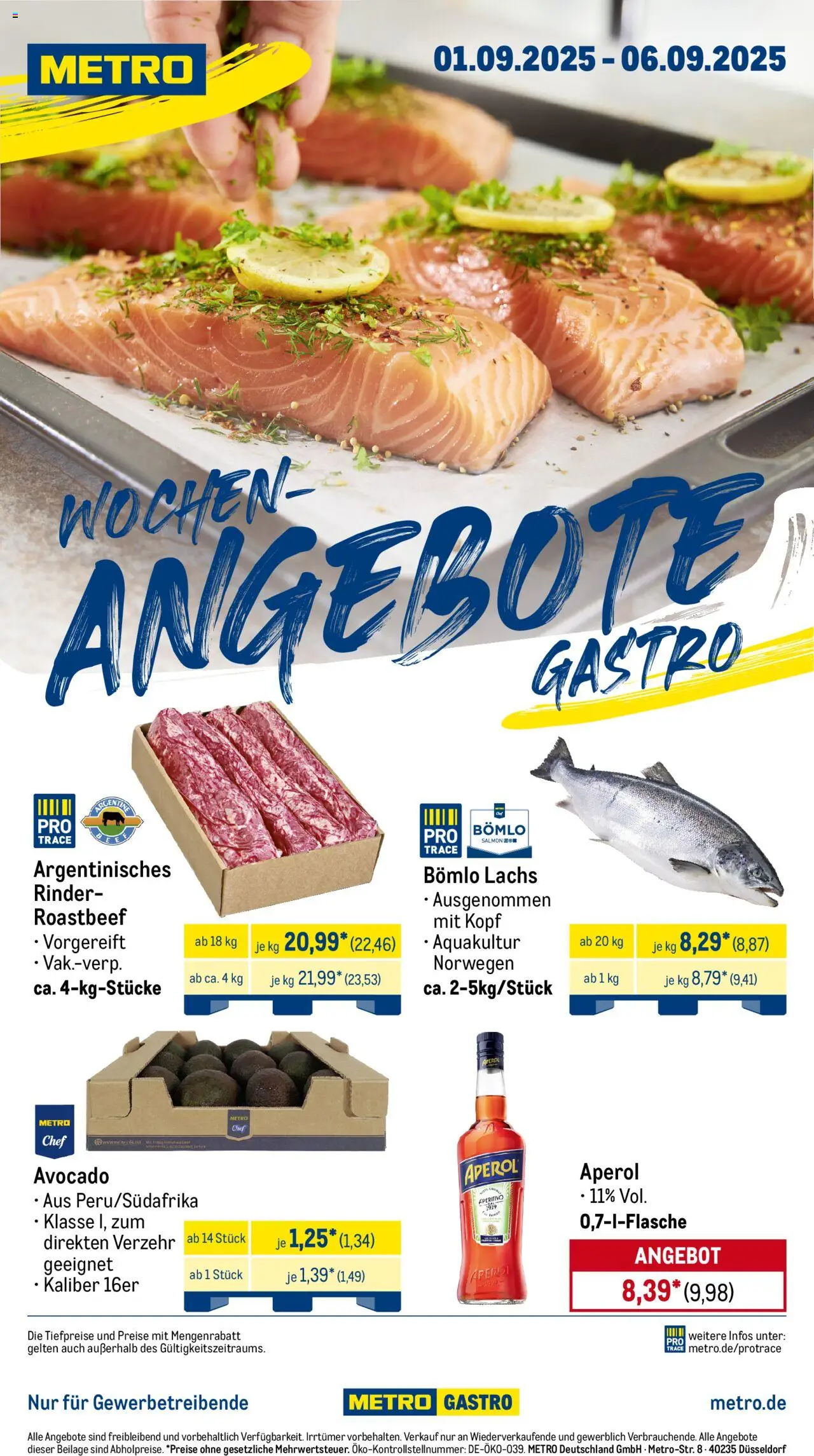 Metro Prospekt ab 01.09.2025 - Wochen-Angebote Gastro