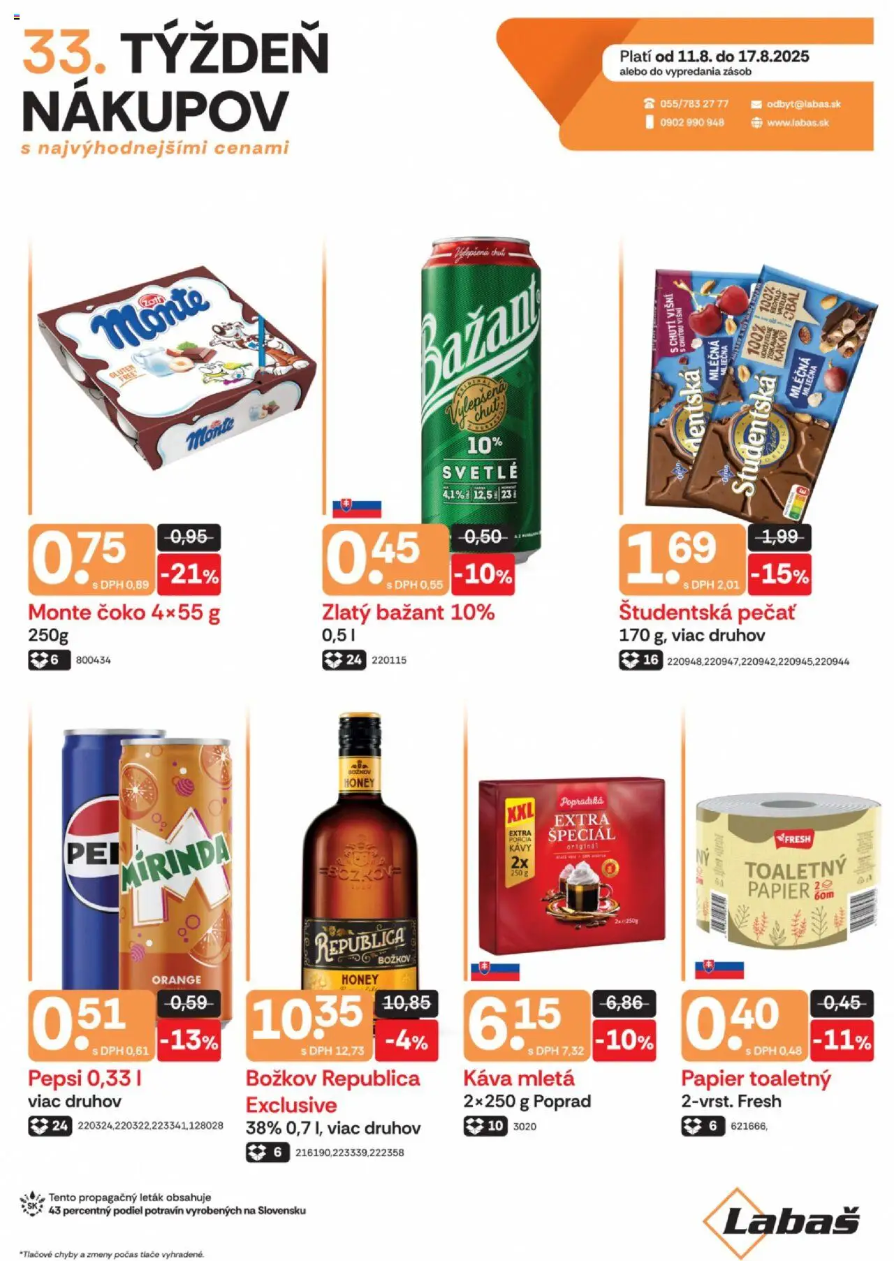 Labaš Leták (11.08. - 17.08.2025) - Akčná ponuka