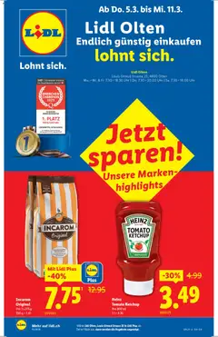 Vorschau des Merkblatts Lidl Aktionen Neueröffnung Olten vom Shop Lidl gültig von 05.03.2026 bis 11.03.2026