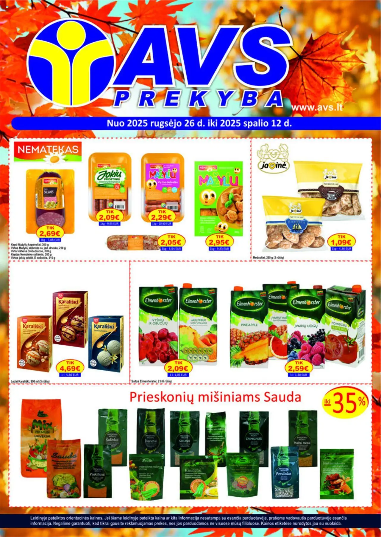 AVS leidinys galioja nuo 2025.09.26 – puslapio numeris 1 - Sultys