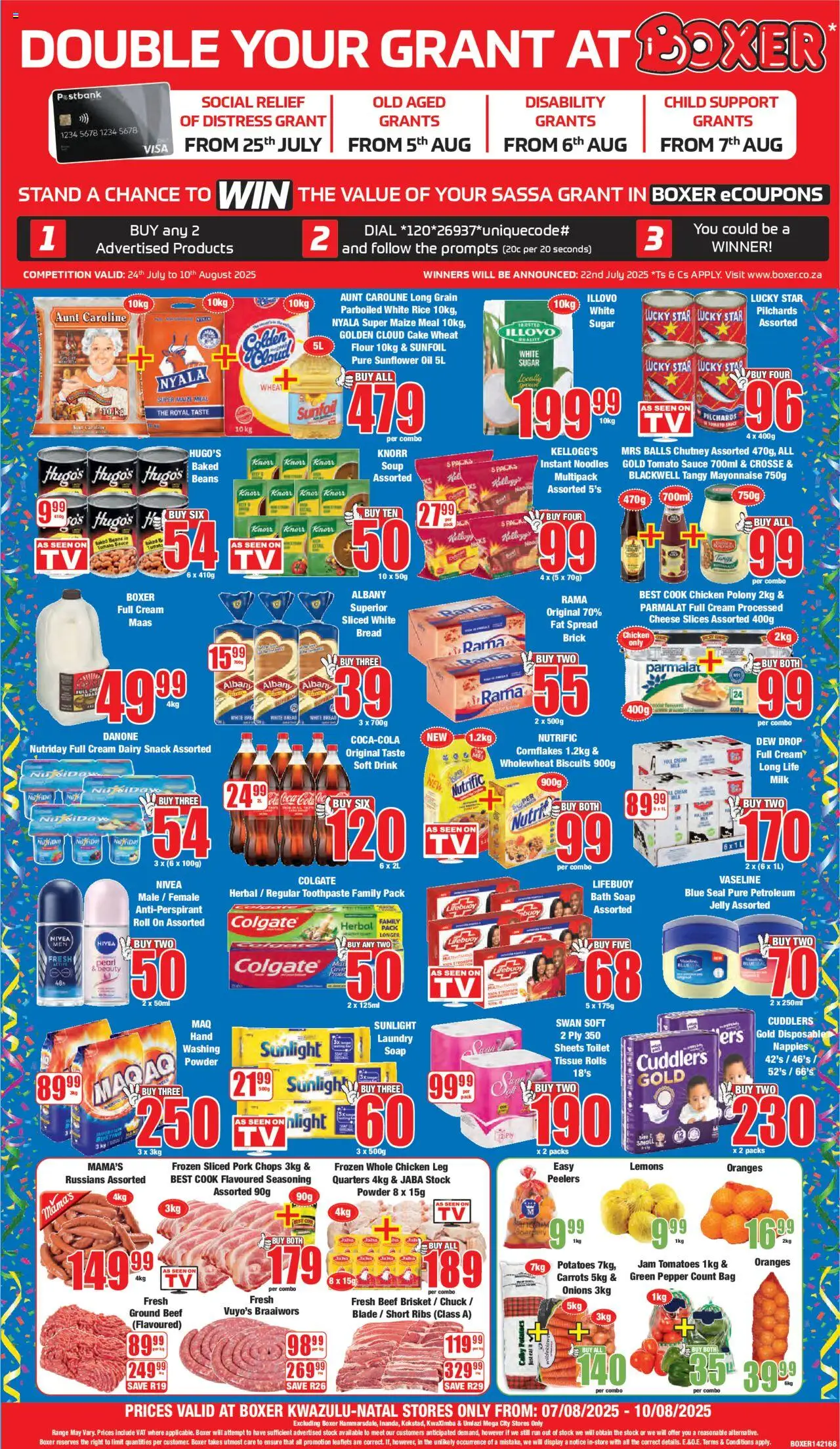 Boxer KwaZulu-Natal - Weekly Specials Extra from 07/08 - 10/08/2025 > Promotions - Jam, Multivitamins, Bath, Tomato sauce, Chutney, Pilchards, Spread, Fat spread