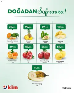 Kim Market Sebze ve meyve 15.10.2025 - Broşürünün önizlemesi