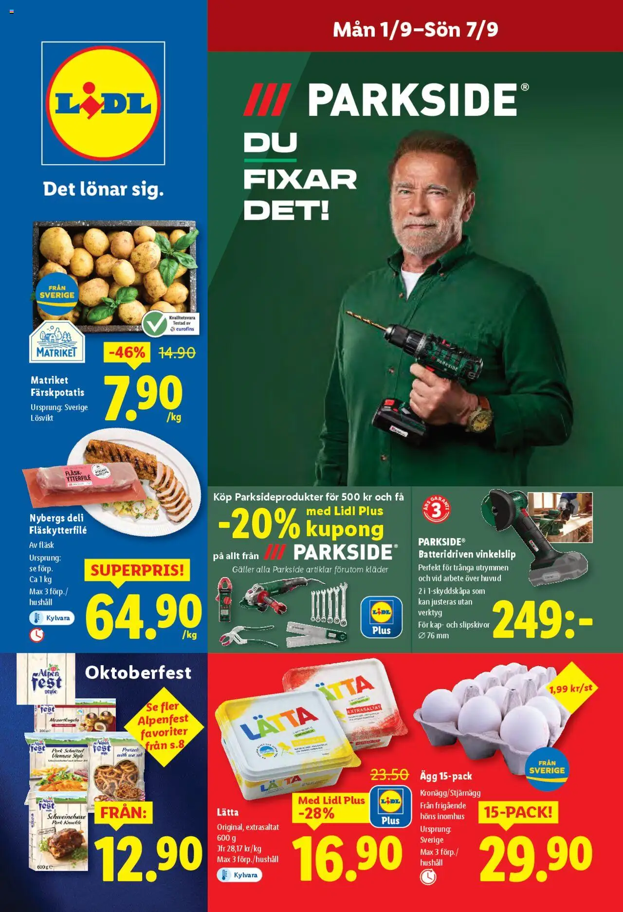 Aktuella reklamblad Lidl är giltig 01/09 2025 > Veckans Erbjudanden gäller från 01/09/2025 till 07/09/2025 sidnummer 1