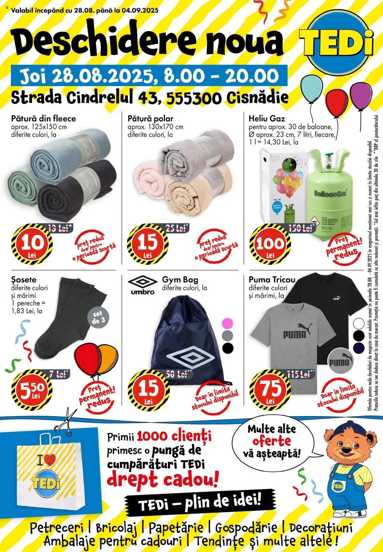 TEDi Cisnădie de la 28.08.2025 - Pagină 1 - Tricou, Șosete, Pătură, Pungă
