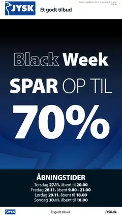 Eksempel på tilbudsavis Black Friday fra butik JYSK gyldig fra 24/11/2025