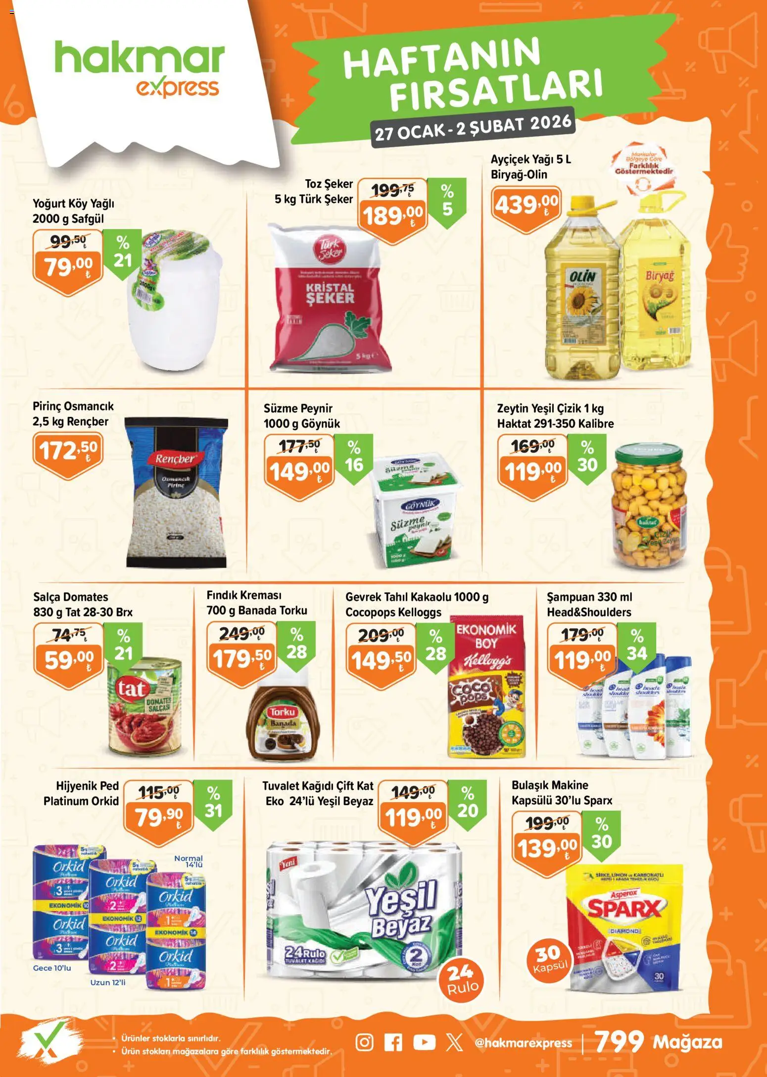 Hakmar Express Katalog 27.01.2026 - Broşürünün önizlemesi - Peynir, Limon, Tuvalet kağıdı, Ocak, Yoğurt, Sirke, Toz şeker, Hijyenik ped