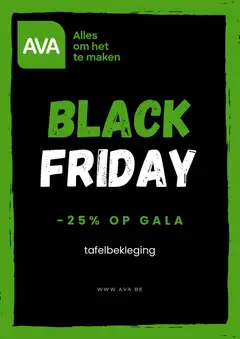 Voorbeeld van Black Friday van winkel AVA geldig vanaf 28/11/2025